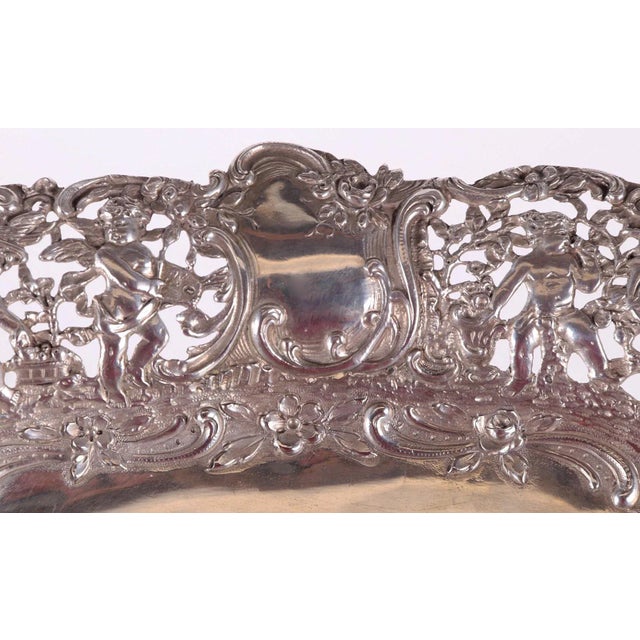 A Large Antique Italian Silver Serving Tray Circa 1800 For Sale - Image 4 of 7