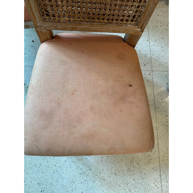 Tan Vintage French Provincial Cane Back Dining Chairs – Set of 4 – Distressed Wood For Sale - Image 8 of 10