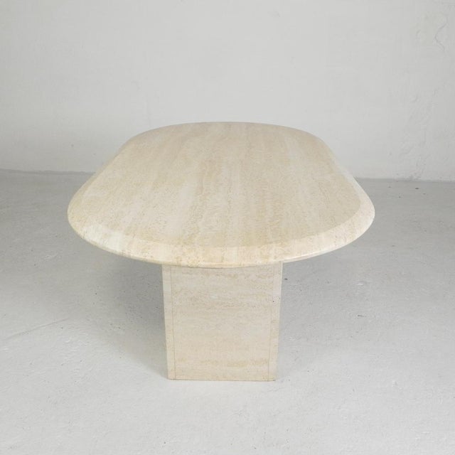Mid-Century Travertine Coffee Table with Oval Top, 1970s For Sale - Image 10 of 18