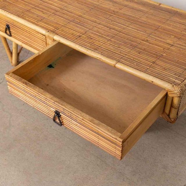 1960s French Rattan Coffee Table For Sale - Image 10 of 14