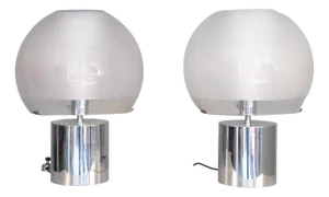 Vintage Porcino Lamps by Luigi Caccia Dominioni for Azucena, 1970, Set of 2