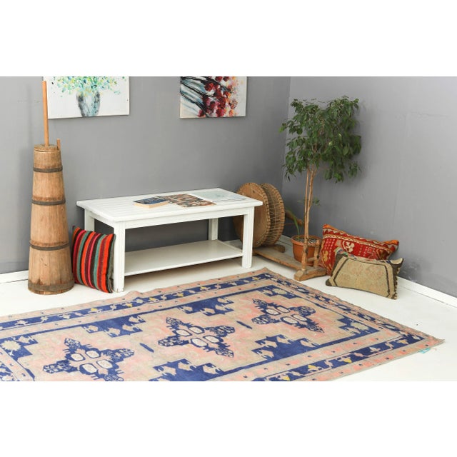 Mid 20th Century Decorative Vintage Caucasian Wool Rug For Sale In Los Angeles - Image 6 of 7