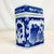 Mid-Century Hollywood Chinoiserie Boho Chic Blue & White Square Ginger Jar For Sale - Image 4 of 12