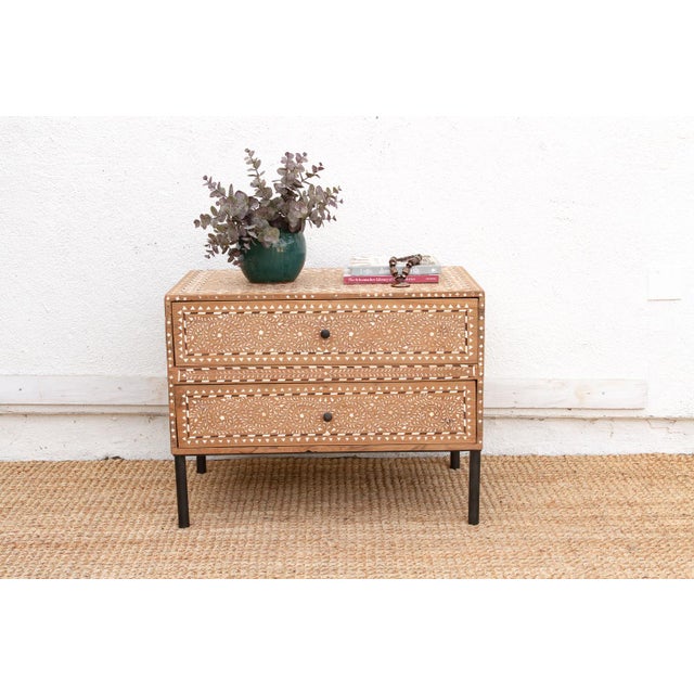 One-of-a-Kind Heritage Inlay Chest of 2 Drawers For Sale In Los Angeles - Image 6 of 11