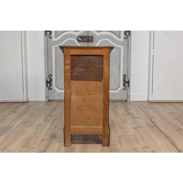 Italian 19th Century Walnut Bedside Table with Drawer over Door, Carved Motifs For Sale - Image 10 of 10