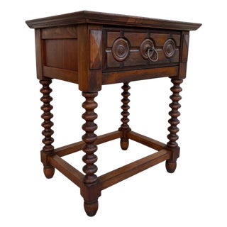 Spanish Carved Wood Side Table, Mid 20th-Century For Sale