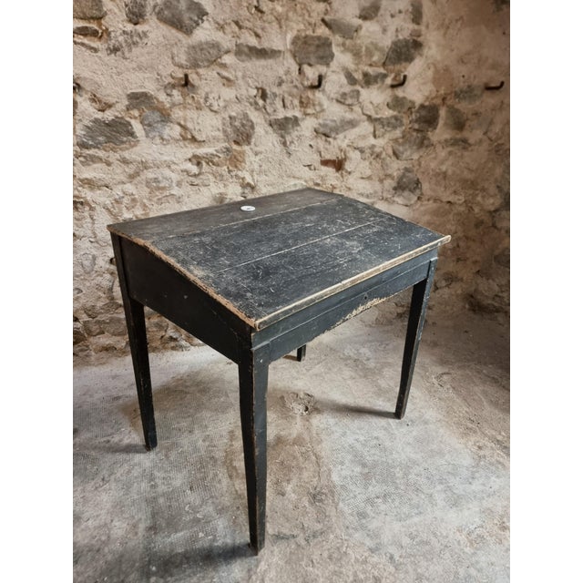 Antique French Black School Lift Top Desk, 1900s For Sale - Image 12 of 18