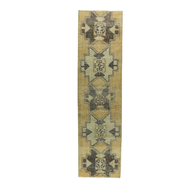 Turkish Hand-Knotted Runner For Sale - Image 9 of 9
