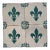 19th Century Fleur De Lis Set of Four Tiles, Antique, Portuguese For Sale