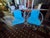 Italian Steel and in Turquoise Cotton Upholstery Armchairs, 1960s, Set of 2 For Sale - Image 18 of 18