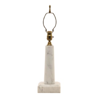 Small 1950s Solid Marble Column Lamp For Sale