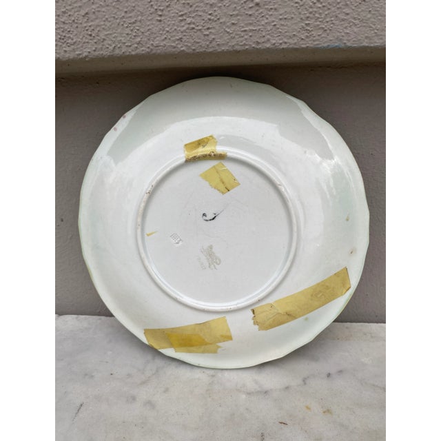 Luneville French Majolica Poppies Plate Luneville, Circa 1910 For Sale - Image 4 of 5