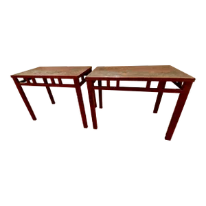 Pair Chinese Coromandel Lacquer Consoles