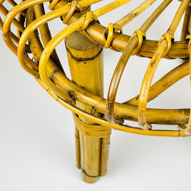 Vintage Rattan Stool, Italy, 1960s For Sale - Image 11 of 12
