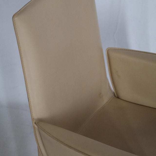 Italian 1990s Bottega Leather Chair by Renzo Fauciglietti and Graziella Bianchi for Frag For Sale - Image 3 of 13
