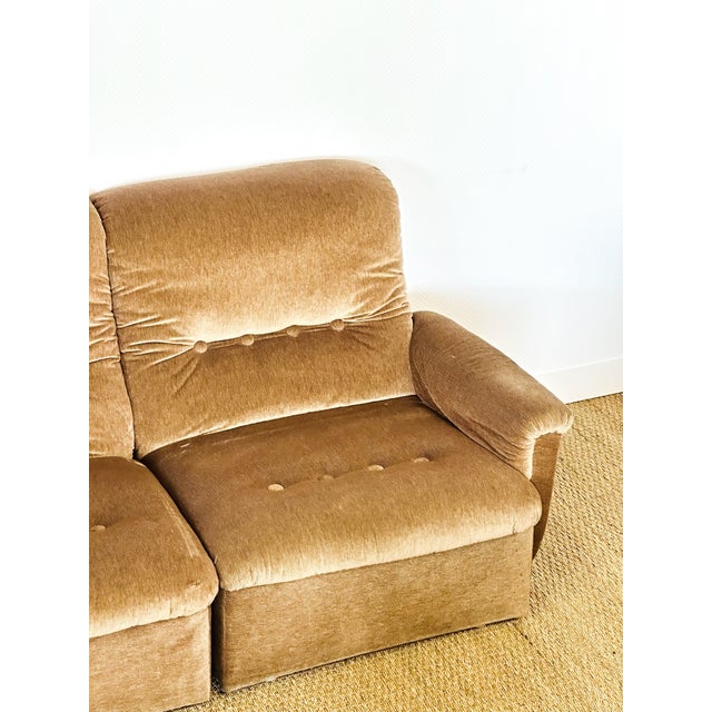 Vintage Modular Velvet Sofas and Armchairs, 1960s, Set of 6 For Sale - Image 6 of 18