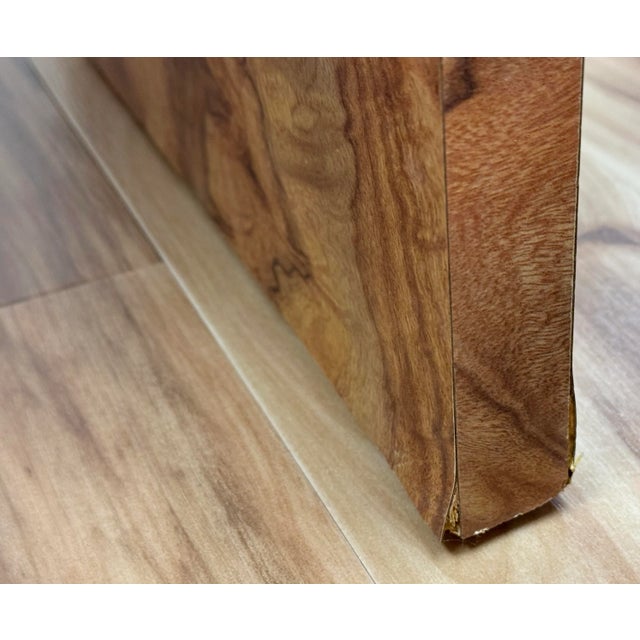 Vintage Faux Burlwood Console Table For Sale In Kansas City - Image 6 of 12