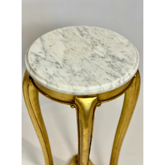 20th Century Regency Gilt Wood Marble Top Pedestal or Plant Stand For Sale In Philadelphia - Image 6 of 12