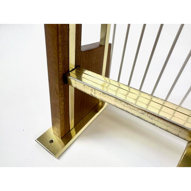 Brown Mid-Century Teak and Brass Plated Coat Rack, 1960s For Sale - Image 8 of 17