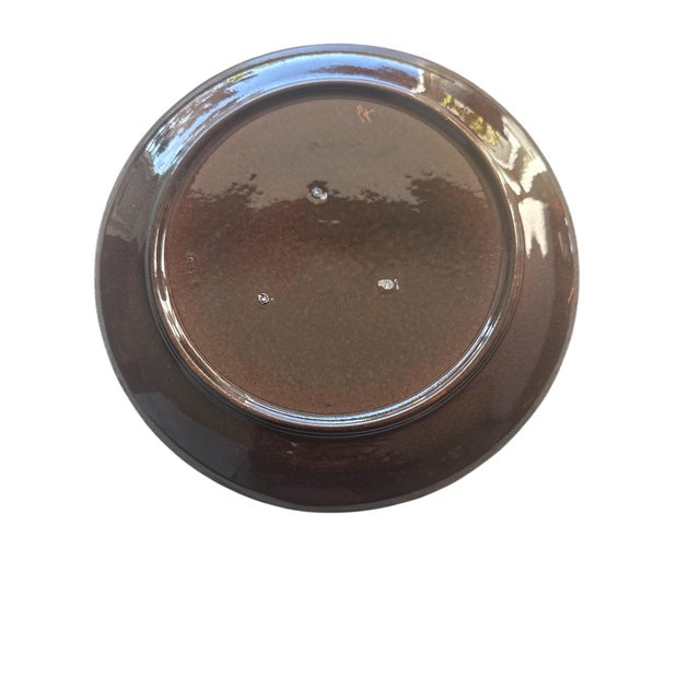 Mid 20th Century Swiss Heimatwerk Basel Hand-Painted Folk Art Wall Plates, Set of 2 For Sale - Image 12 of 12