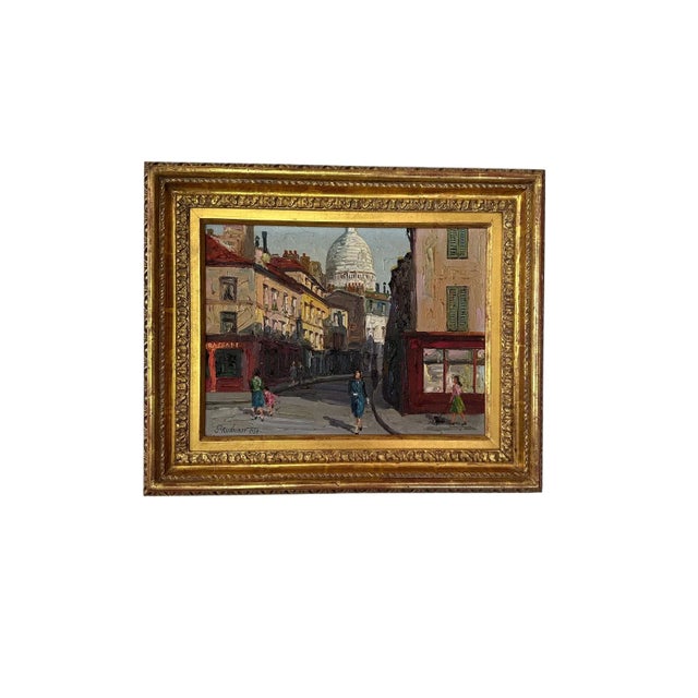 A beautiful oil painting by Jack Prudnikov of a french cityscape in an impressionist style. This painting features a...