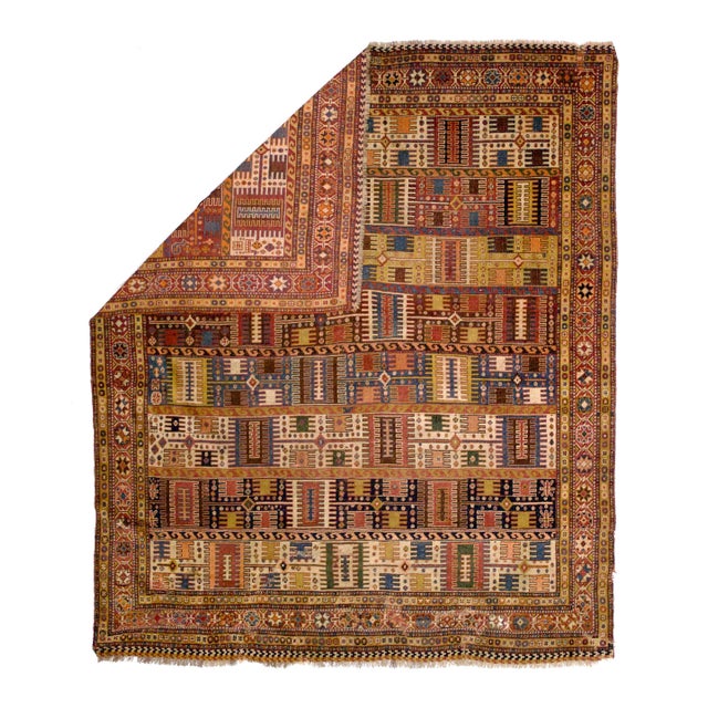 Antique Persian Qashqai Wool Foundation Rug 6’0" x 7’1”. The best SW Persian, Fars Province nomadic rugs, mostly in...