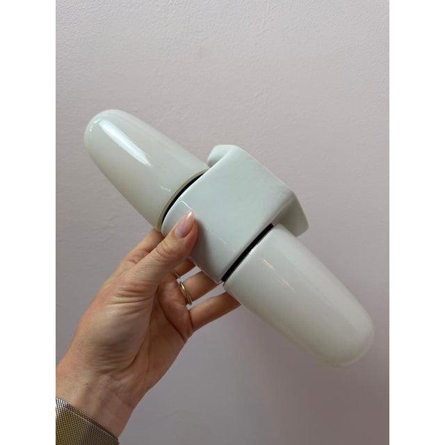 Wilhelm Wagenfeld White Model 6068 Wall Lamp by Wilhelm Wagenfeld for Lindner For Sale - Image 4 of 11