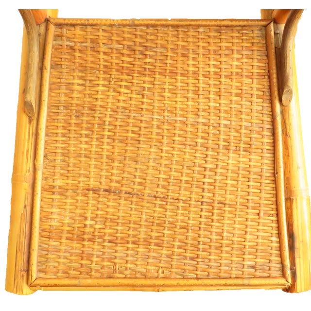 Mid 20th Century 1970s Boho Chic Bamboo & Woven Cane Chair For Sale - Image 5 of 5