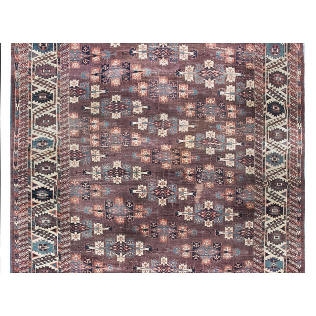 Textile Early 20th Century Persian Turkmen Rug For Sale - Image 7 of 14