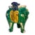 Vintage Sancai Glazed Ceramic Elephant Planter For Sale
