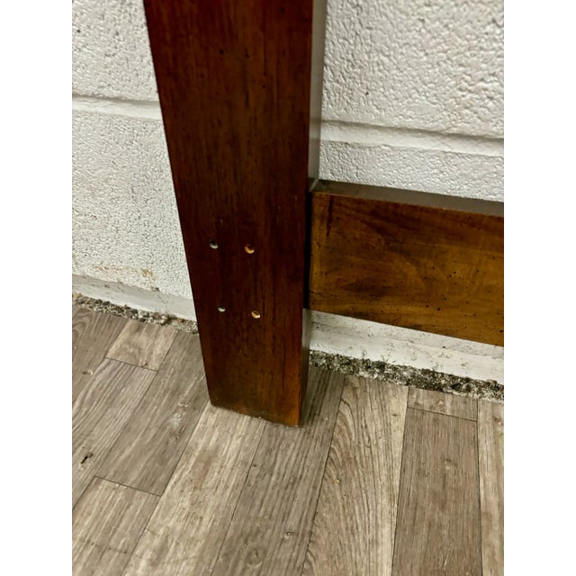 Wood Vintage King Size French Louis XV Style Cane Back and Dark Teak Headboard For Sale - Image 7 of 10