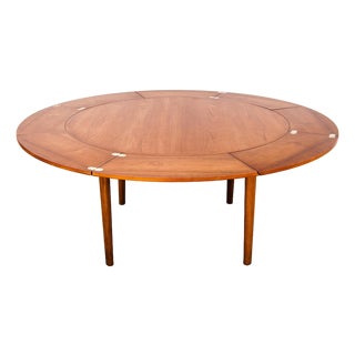 1960s Iconic Danish Modern Lotus Expandable Dining Table by Dyrlund, Large Version For Sale