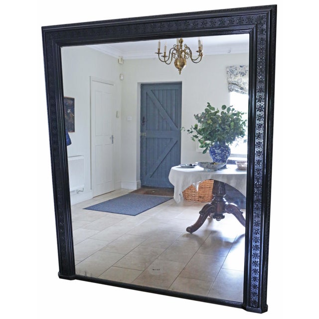 Large Antique Floor or Overmantle Wall Mirror, Late 19th Century For Sale - Image 9 of 9
