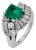 Mid Century Gia 2 Carat Emerald Diamond 14k White Gold Cocktail Ring For Sale