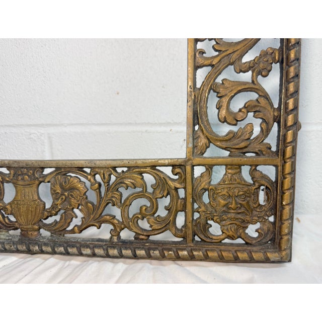 Large Antique Solid Gold Gilt Bronze Oscar Bach Reticulated Ornate Wall Mirror For Sale - Image 9 of 14