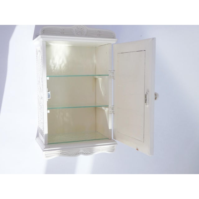 Wood Wood Carved Medicine Cabinet with Glass Shelves, 1920s For Sale - Image 7 of 11