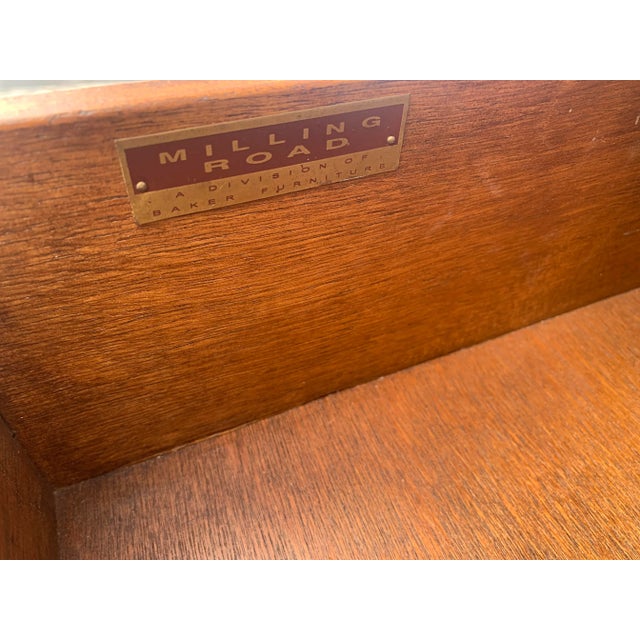 Wood Late 20th Century Milling Road by Baker Rattan 7 Drawer Bachelor Chest of Drawers For Sale - Image 7 of 9