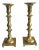 Antique Traditional Heavy Brass Candlesticks- a Pair For Sale