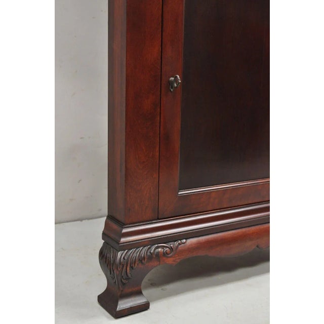 Vintage Georgian Style Mahogany Corner Cabinet China Cabinet With Glass Door For Sale In Philadelphia - Image 6 of 12