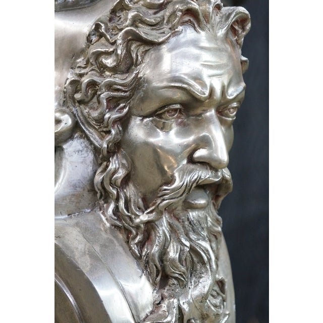 Late 20th Century Royal Bronze Studio Neoclassical Greek God Marble Pedestal Table Plant Stand 33" For Sale - Image 13 of 18