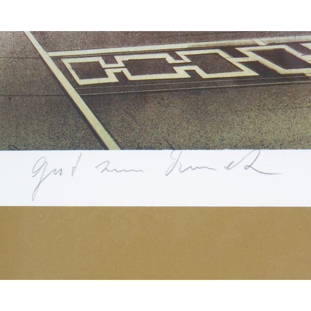Green Signed Cityscape Lithograph by Peter Paul For Sale - Image 8 of 9