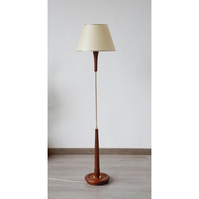 Vintage Teak and Brass Floor Lamp, 1960s For Sale - Image 16 of 17
