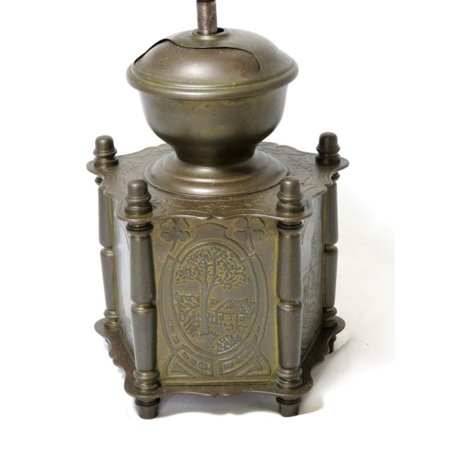 Fancy Antique Scenic Embossed Brass & Jeweled Coffee Grinder Chairish