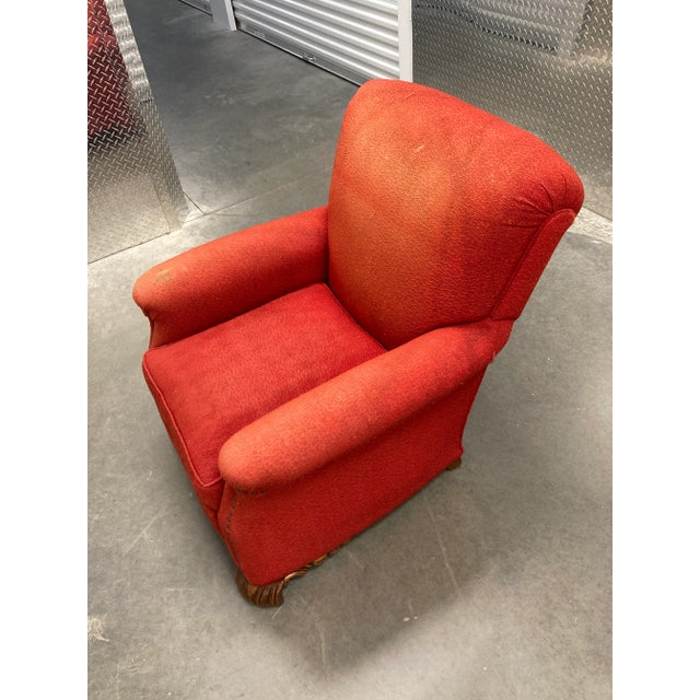 Early 20th Century American Art Deco Club Chair With Hairy Lions Paw Feet for Reupholstery For Sale - Image 9 of 13