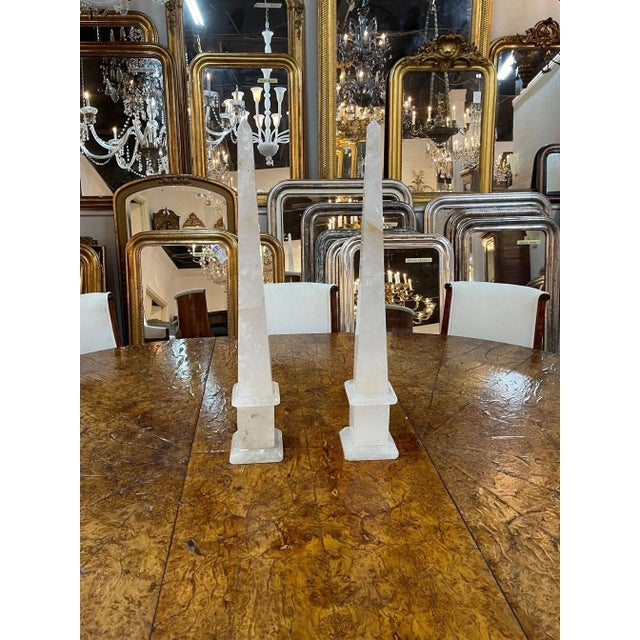 Brazilian Polished Rock Crystal Obelisks - A Pair For Sale - Image 11 of 12