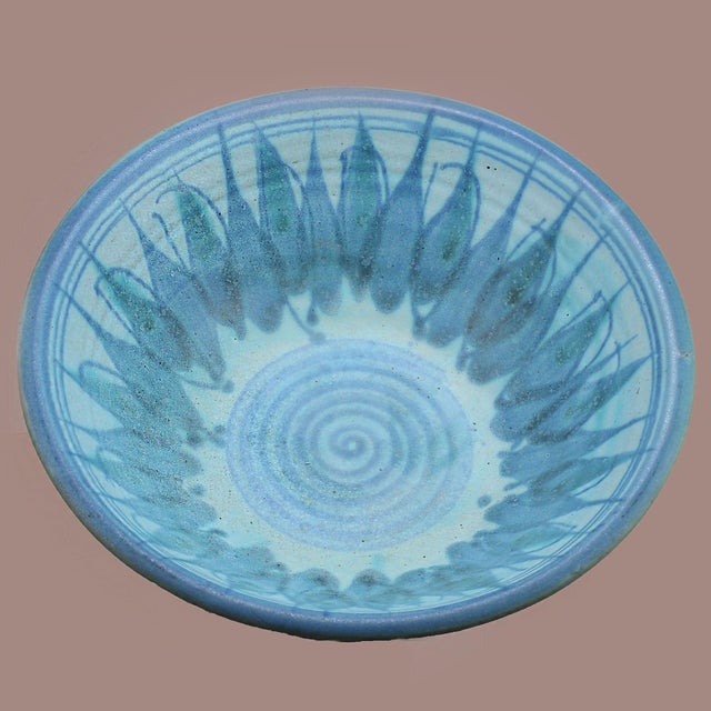 Mid 20th Century Jt Abernathy Distinctive Blue Glaze Bowl For Sale - Image 4 of 6