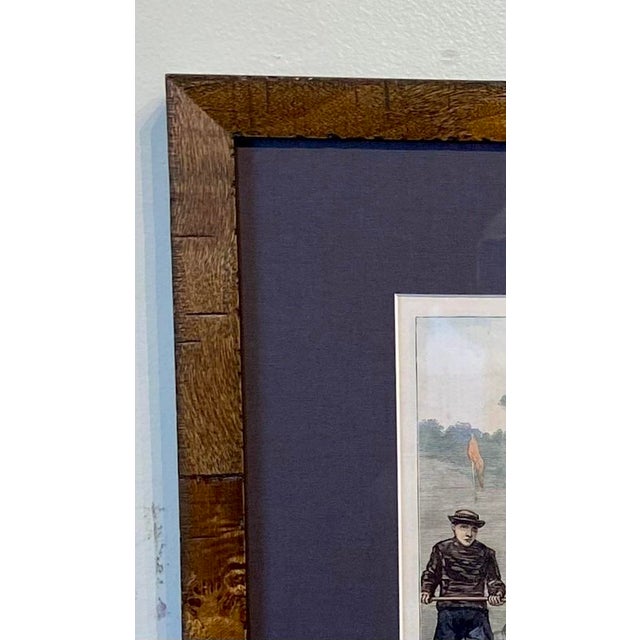 1884 Original Engraving of the Game of Lacrosse by Hall, Framed Chairish