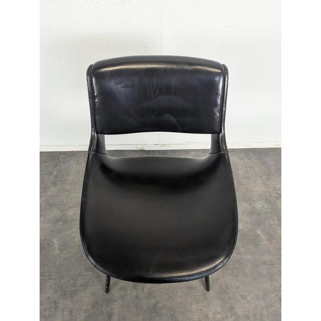 1950s Chair in Black Imitation Leather by Louis Paolozzi for Zol, 1950s For Sale - Image 5 of 8