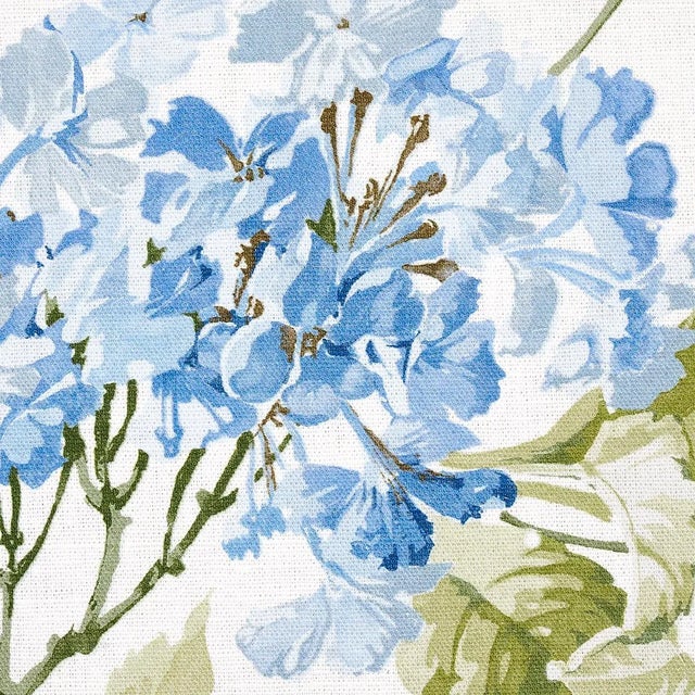 Contemporary Sample - Schumacher Summer Hydrangea Fabric in Blue Hydrangea For Sale - Image 3 of 5