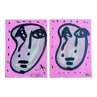 Set of 2 Original Peter Keil Paintings For Sale